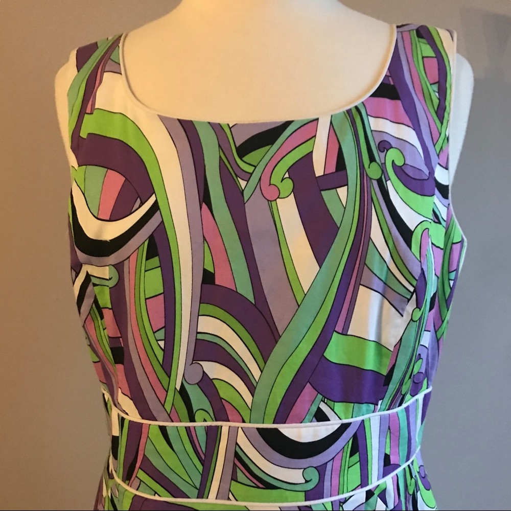 Tahari Unique Modern Geometric Patterned Dress - image 3